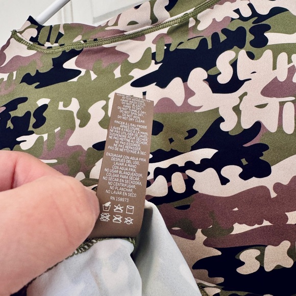 Skims Camouflage swim Crop Top - Green and Brown - Picture 6 of 6